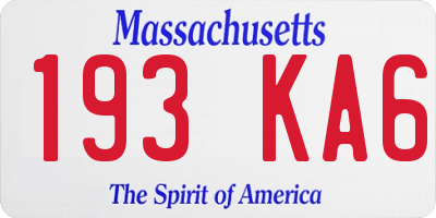 MA license plate 193KA6