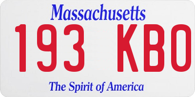 MA license plate 193KB0