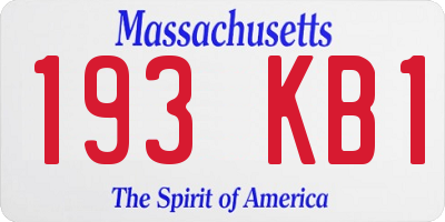 MA license plate 193KB1