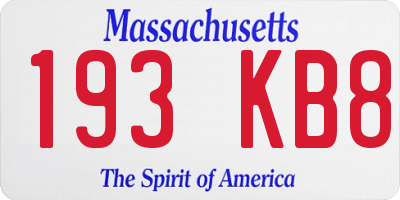 MA license plate 193KB8
