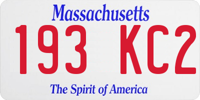 MA license plate 193KC2