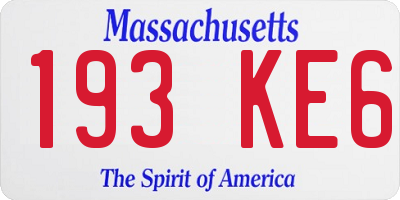 MA license plate 193KE6