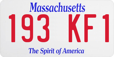 MA license plate 193KF1