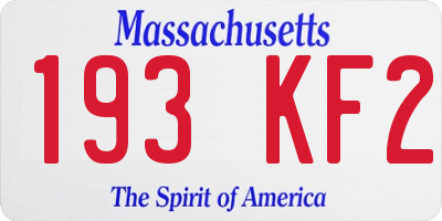 MA license plate 193KF2