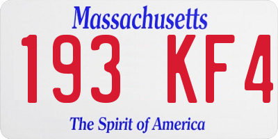 MA license plate 193KF4