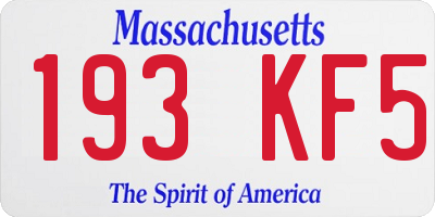 MA license plate 193KF5