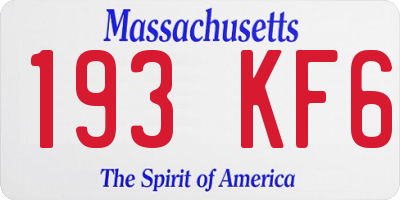 MA license plate 193KF6