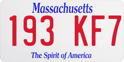 MA license plate 193KF7