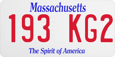 MA license plate 193KG2
