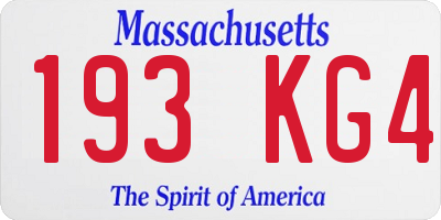 MA license plate 193KG4