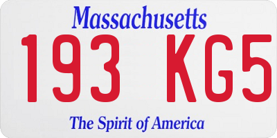 MA license plate 193KG5