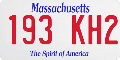 MA license plate 193KH2