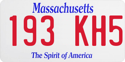 MA license plate 193KH5