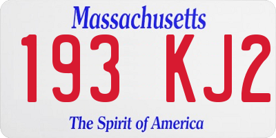 MA license plate 193KJ2