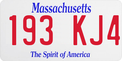 MA license plate 193KJ4