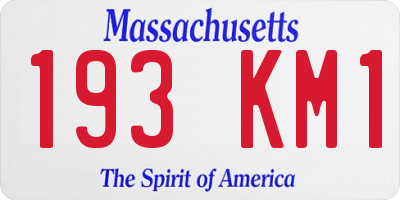 MA license plate 193KM1