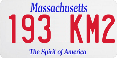 MA license plate 193KM2