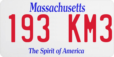 MA license plate 193KM3