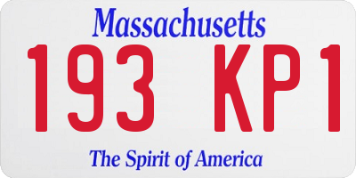 MA license plate 193KP1