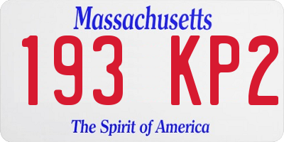 MA license plate 193KP2