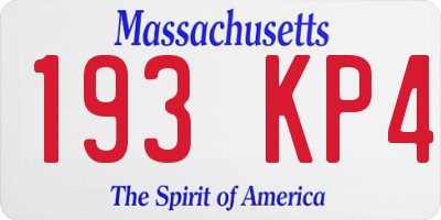 MA license plate 193KP4