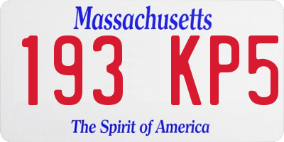 MA license plate 193KP5