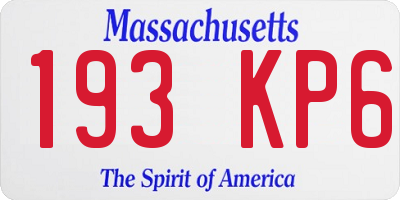MA license plate 193KP6