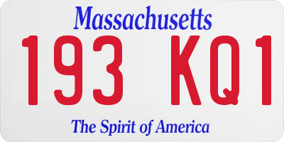 MA license plate 193KQ1