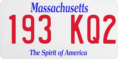 MA license plate 193KQ2