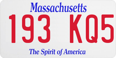 MA license plate 193KQ5
