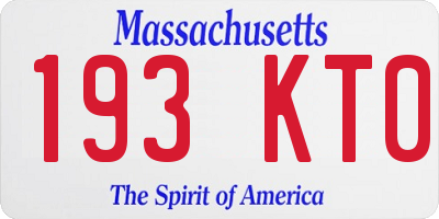 MA license plate 193KT0