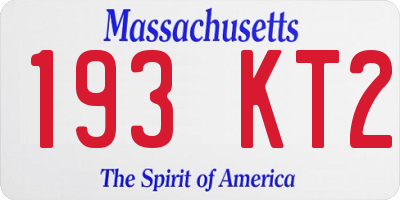 MA license plate 193KT2