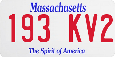 MA license plate 193KV2