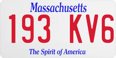 MA license plate 193KV6