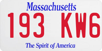 MA license plate 193KW6