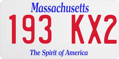 MA license plate 193KX2