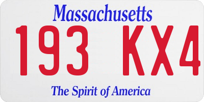 MA license plate 193KX4