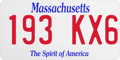 MA license plate 193KX6