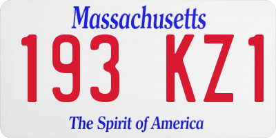 MA license plate 193KZ1