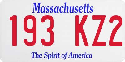 MA license plate 193KZ2