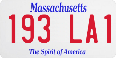 MA license plate 193LA1