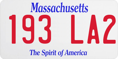MA license plate 193LA2