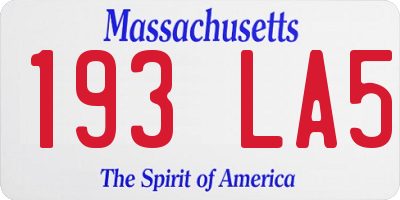 MA license plate 193LA5