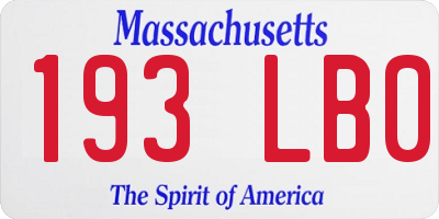 MA license plate 193LB0