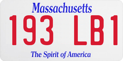 MA license plate 193LB1