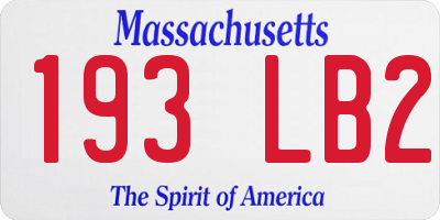 MA license plate 193LB2