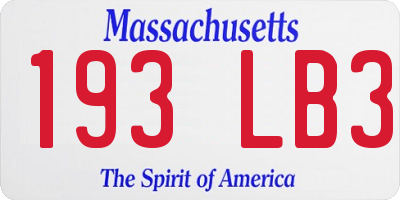 MA license plate 193LB3