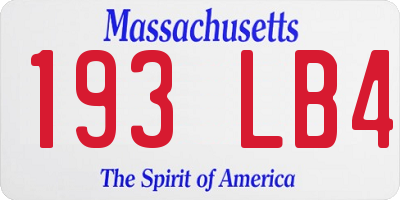 MA license plate 193LB4