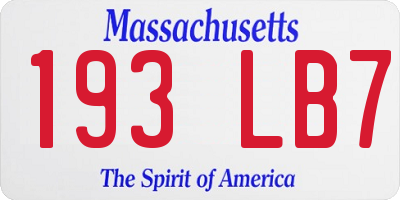 MA license plate 193LB7