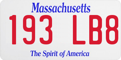 MA license plate 193LB8